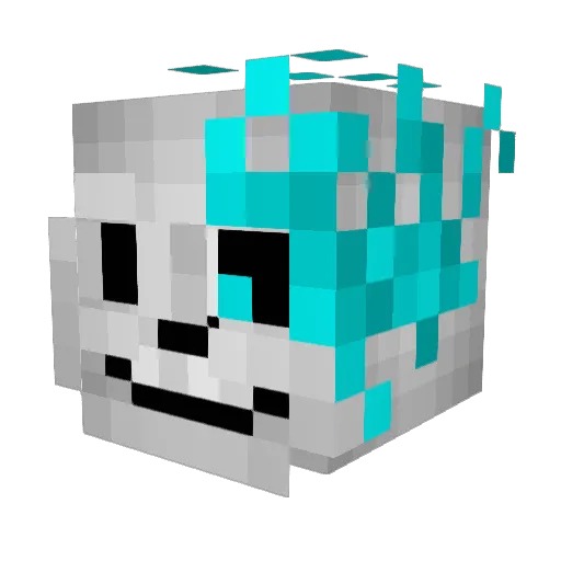 sans43 Minecraft avatar head, 3D render