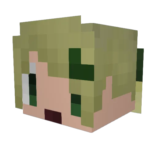 sansaisoba Minecraft avatar head, 3D render
