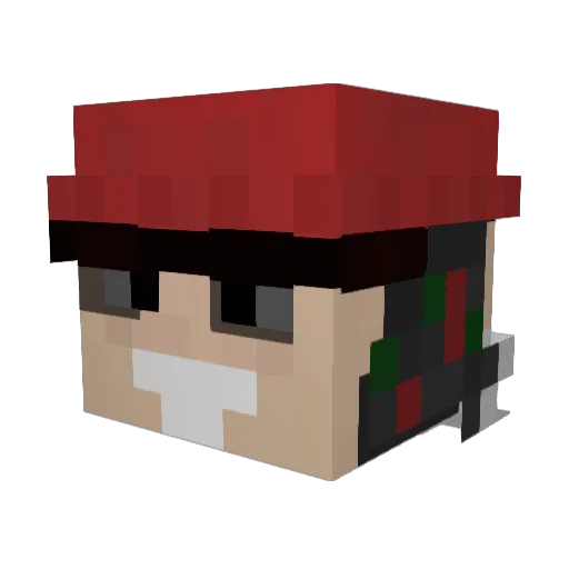 santapec Minecraft avatar head, 3D render
