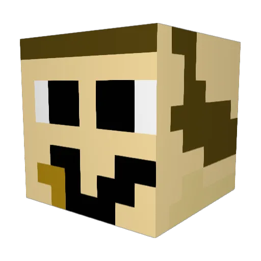 santibena Minecraft avatar head, 3D render