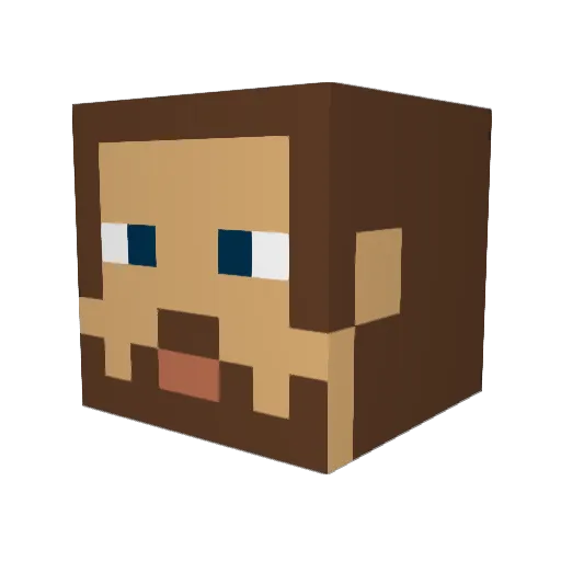 santoroski Minecraft avatar head, 3D render