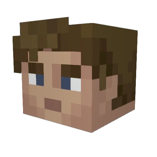 sanzaines Minecraft avatar head, 3D render