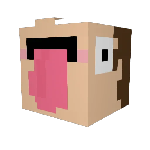 saorikiddo Minecraft avatar head, 3D render