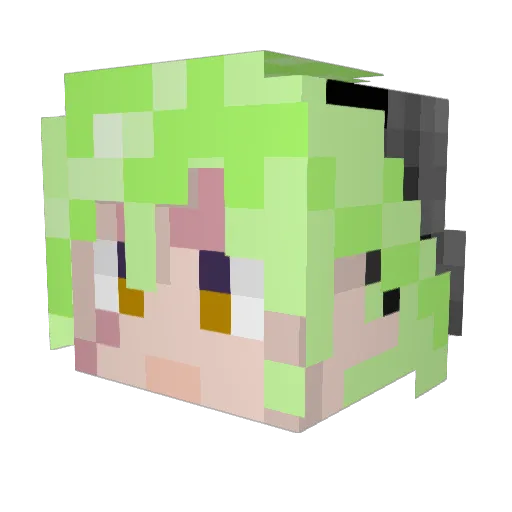 saowenjun Minecraft avatar head, 3D render