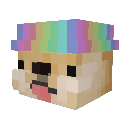 sapninq Minecraft avatar head, 3D render