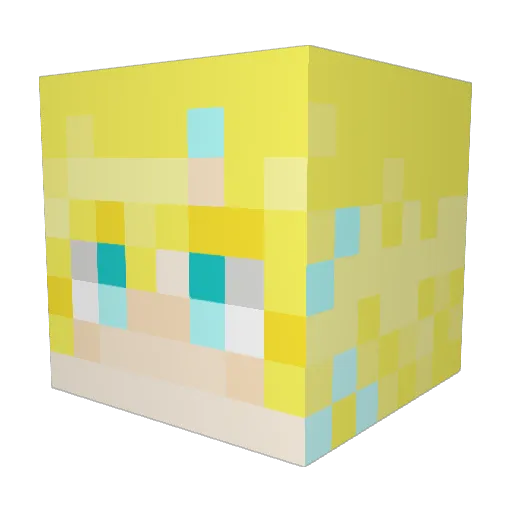 sapopo Minecraft avatar head, 3D render