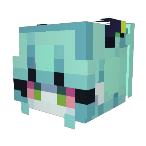 sapphity Minecraft avatar head, 3D render