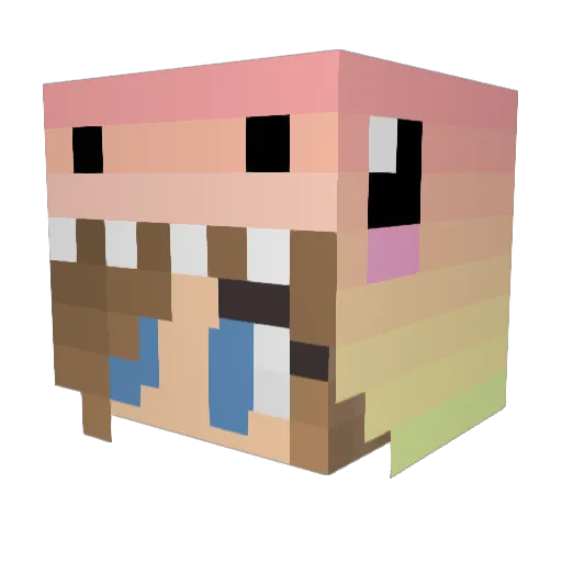 sappieee Minecraft avatar head, 3D render
