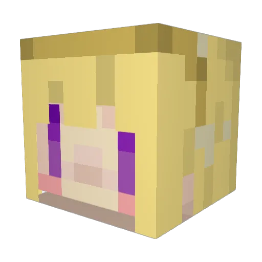 sarabure Minecraft avatar head, 3D render