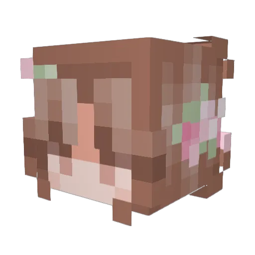 sarachacha_ Minecraft avatar head, 3D render