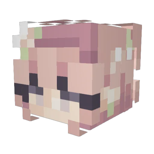 saraelle Minecraft avatar head, 3D render