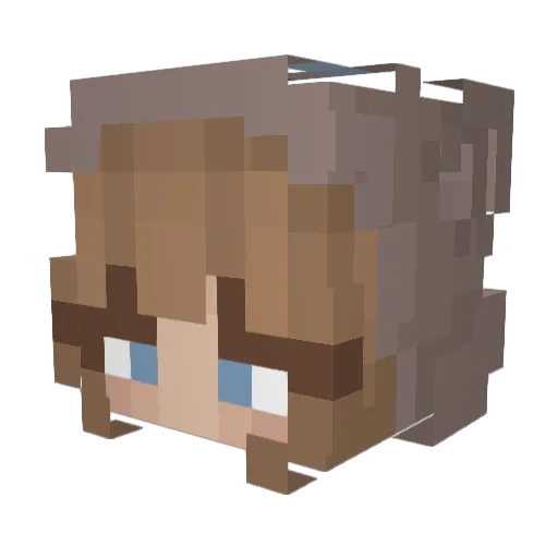 saraglo Minecraft avatar head, 3D render