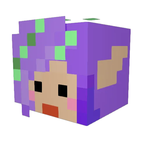 sarahchriistine Minecraft avatar head, 3D render