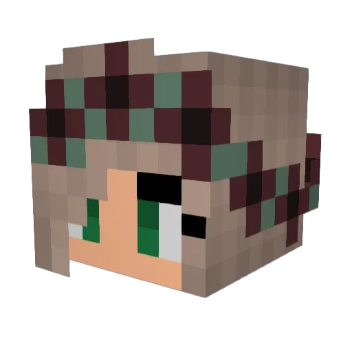 sarakappo Minecraft avatar head, 3D render