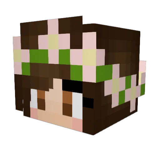 saralovee Minecraft avatar head, 3D render
