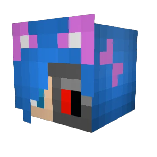 saramayple Minecraft avatar head, 3D render