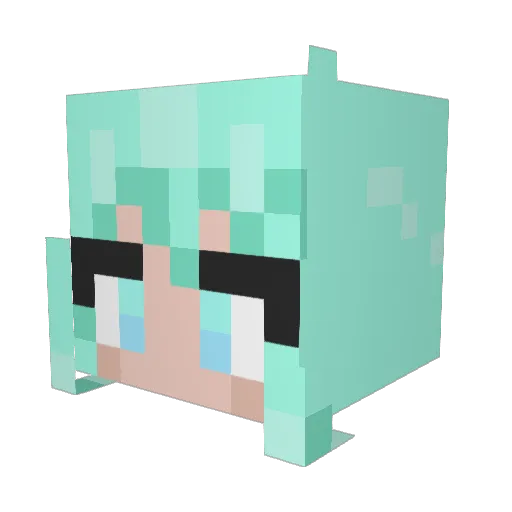 sarappy Minecraft avatar head, 3D render