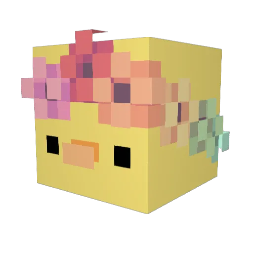 sari012 Minecraft avatar head, 3D render