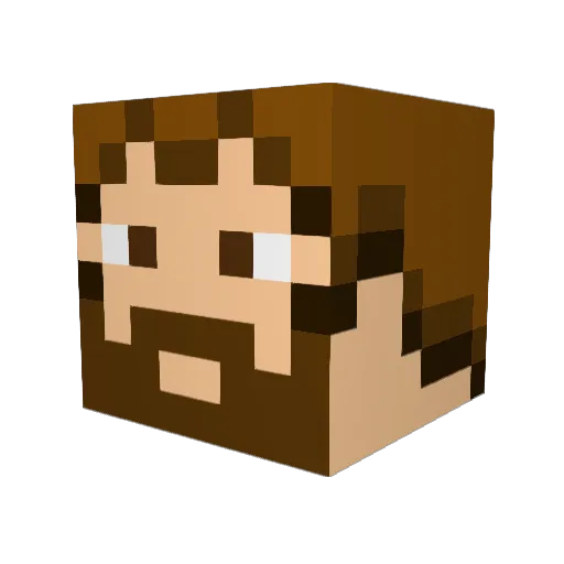 sarupopo Minecraft avatar head, 3D render