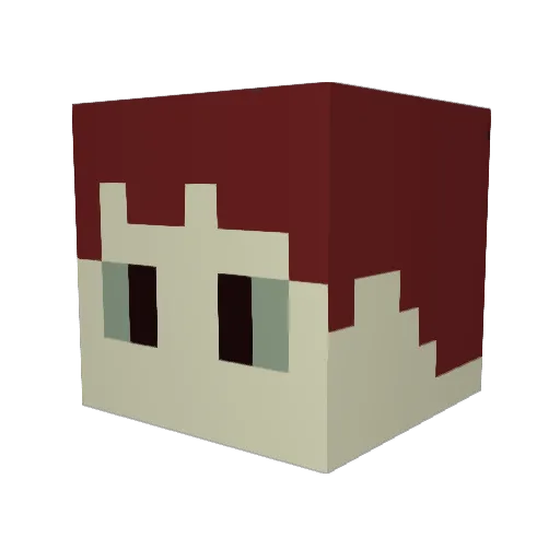 sasaQoo Minecraft avatar head, 3D render