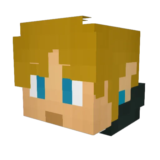sasarules Minecraft avatar head, 3D render