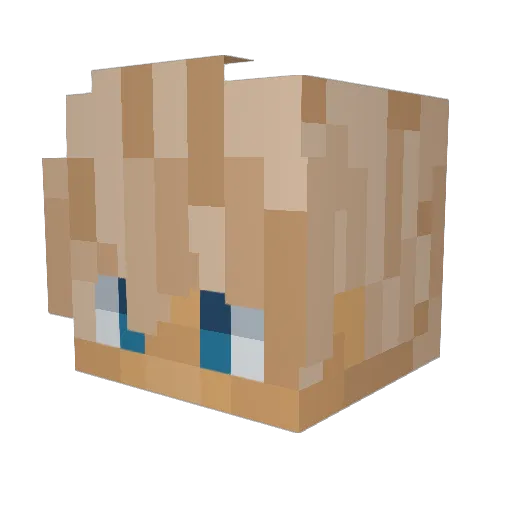 sasasam Minecraft avatar head, 3D render