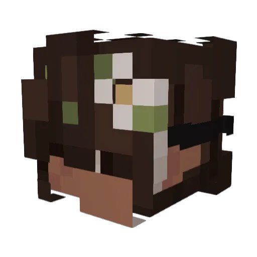 sashahrs Minecraft avatar head, 3D render