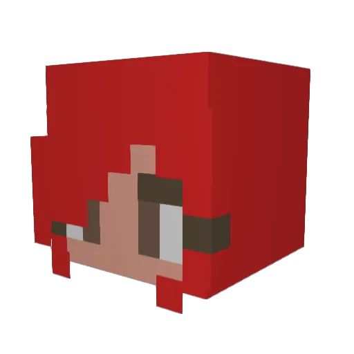 sashaqueen Minecraft avatar head, 3D render