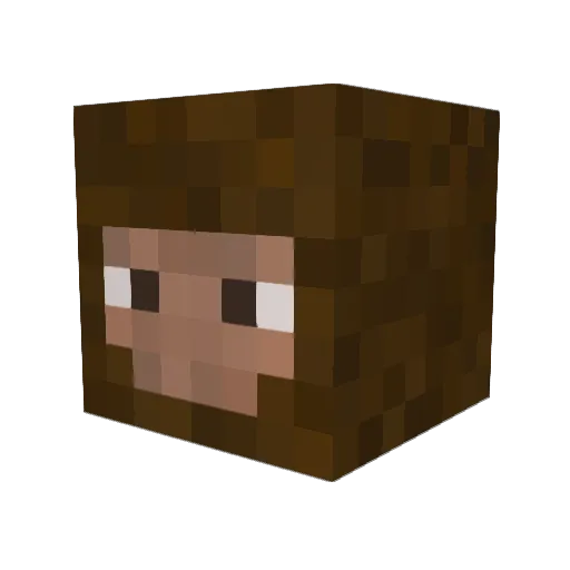 sasquatching Minecraft avatar head, 3D render