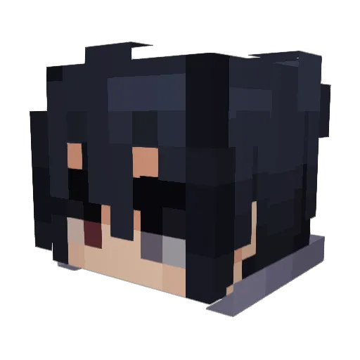 sasukejie Minecraft avatar head, 3D render