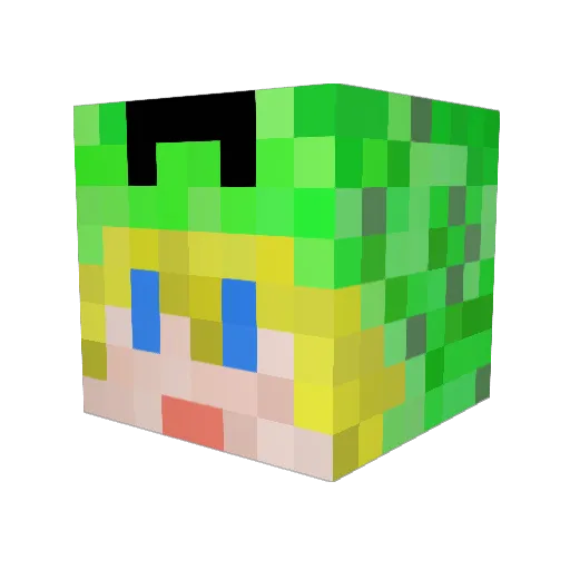 satake_amot Minecraft avatar head, 3D render