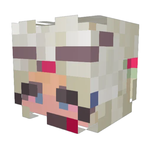 sativasenshii Minecraft avatar head, 3D render