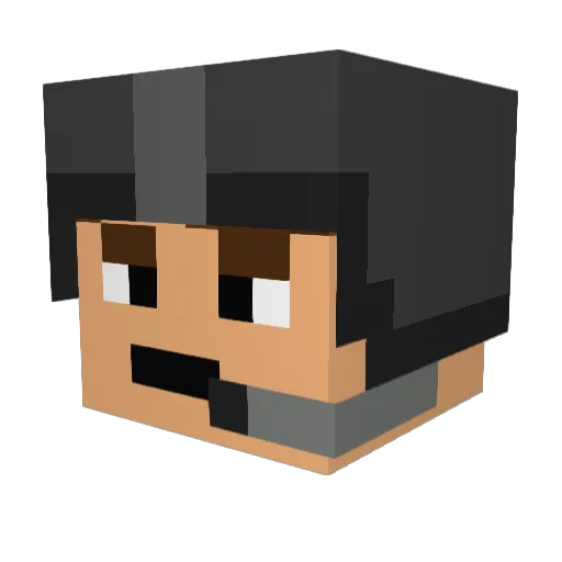 satnightclive Minecraft avatar head, 3D render