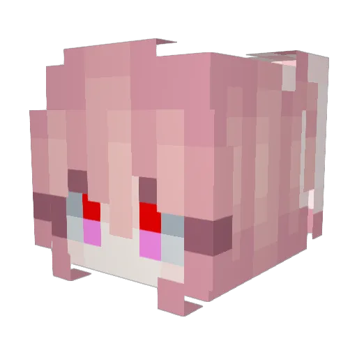 satofura Minecraft avatar head, 3D render