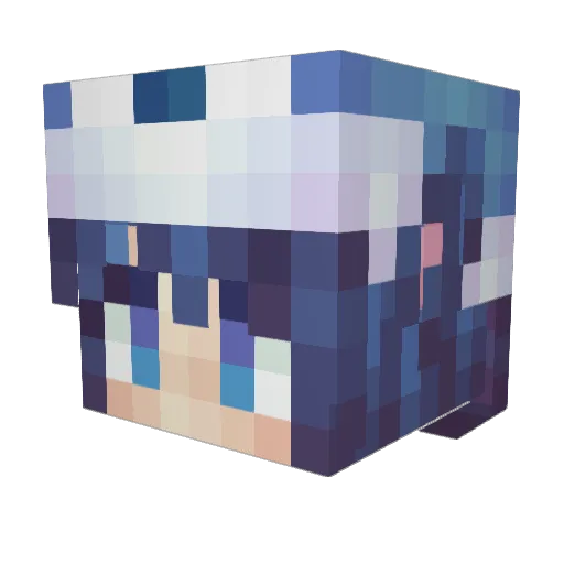 satsukira Minecraft avatar head, 3D render