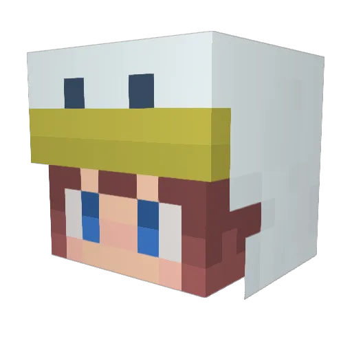 sattosan Minecraft avatar head, 3D render