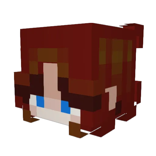 satumn Minecraft avatar head, 3D render