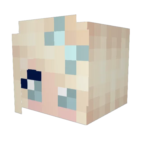 sauka Minecraft avatar head, 3D render
