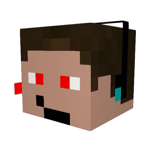 saukia Minecraft avatar head, 3D render