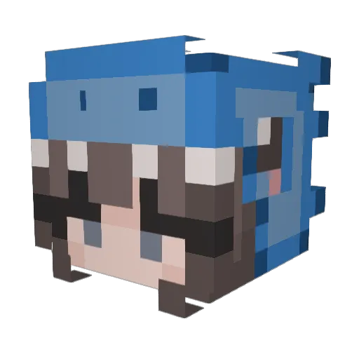 sauropoda Minecraft avatar head, 3D render