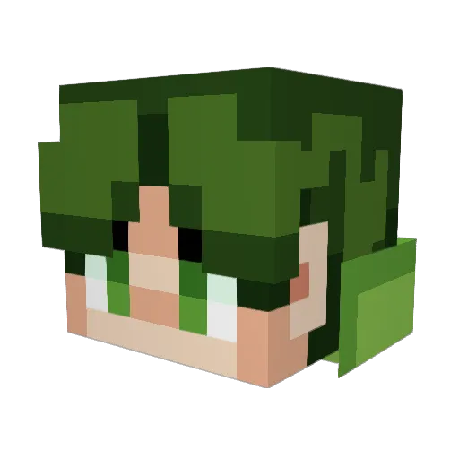 savxzFoxfhr Minecraft avatar head, 3D render