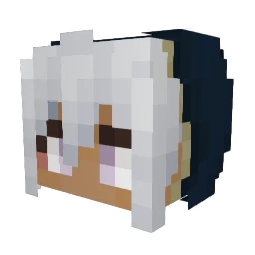 sawaraaaaa Minecraft avatar head, 3D render