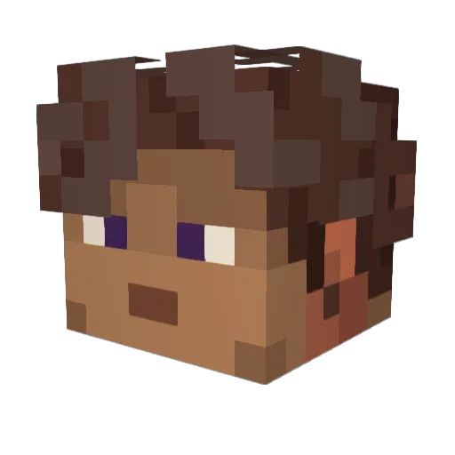 saxopax Minecraft avatar head, 3D render
