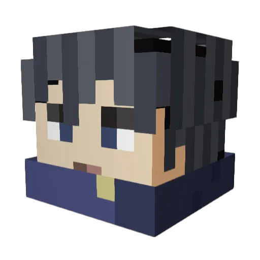 sayaya02 Minecraft avatar head, 3D render