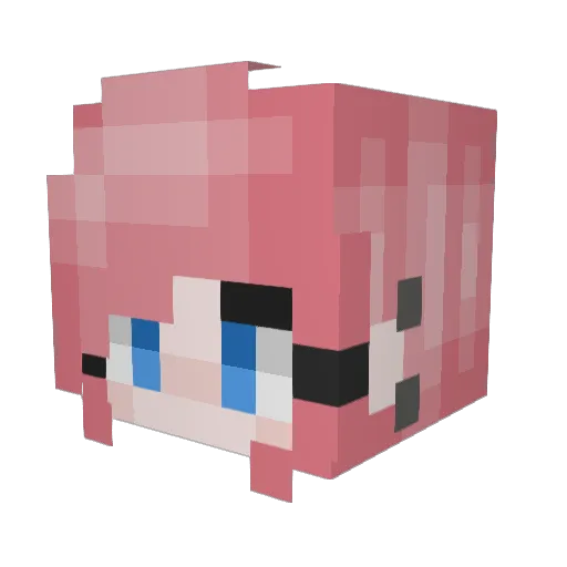 sayayori Minecraft avatar head, 3D render
