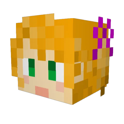 sayochan Minecraft avatar head, 3D render