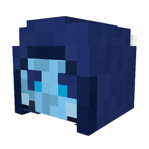 scale_SkyBlue Minecraft avatar head, 3D render
