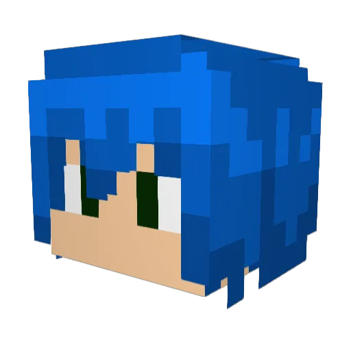 scaredbagal Minecraft avatar head, 3D render