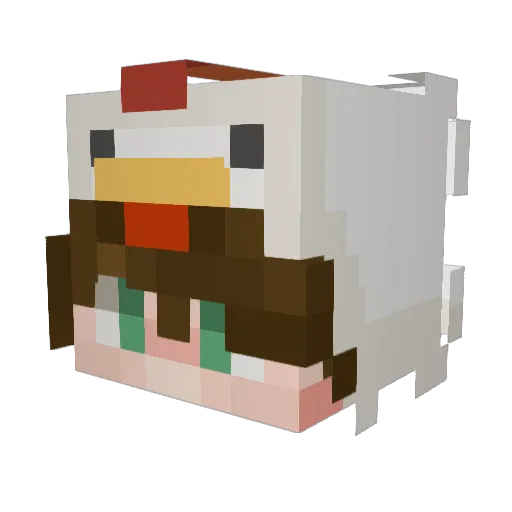 scarediscute Minecraft avatar head, 3D render