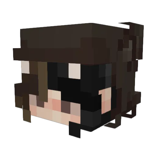 scaredycate Minecraft avatar head, 3D render